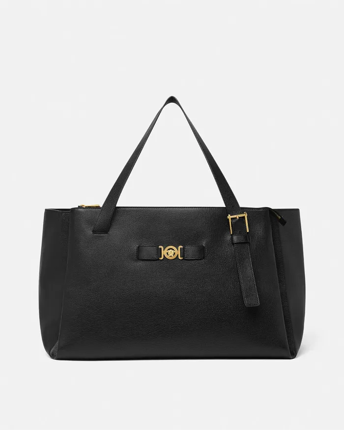Totes Men Versace Medusa Biggie Maxi Tote Bag Blackgold
