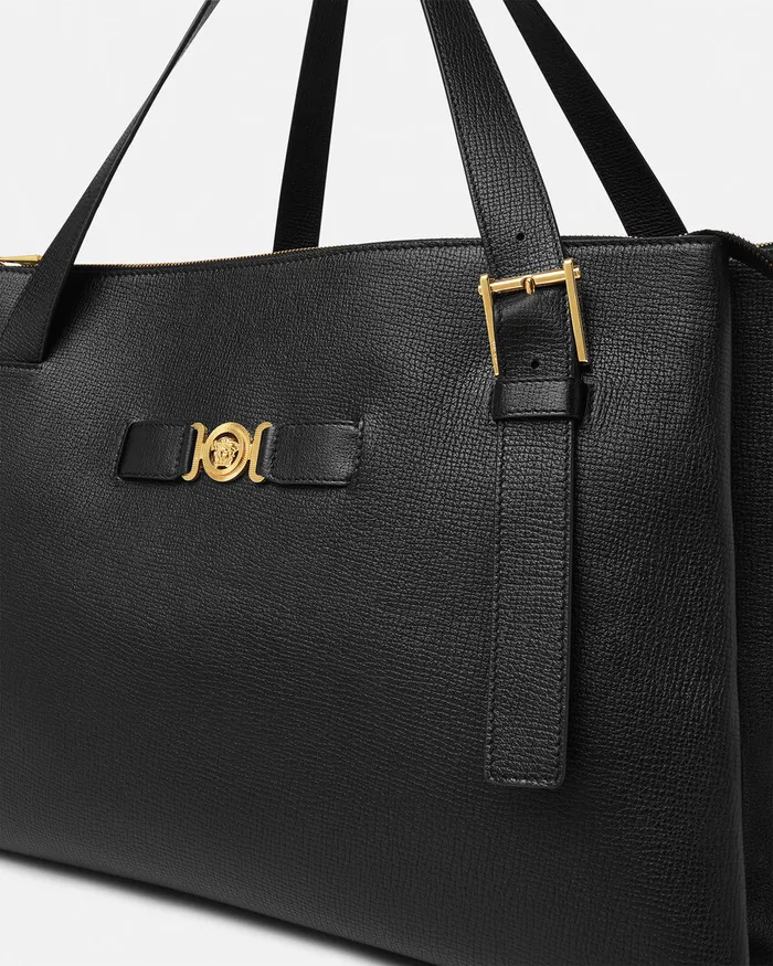 Totes Men Versace Medusa Biggie Maxi Tote Bag Blackgold