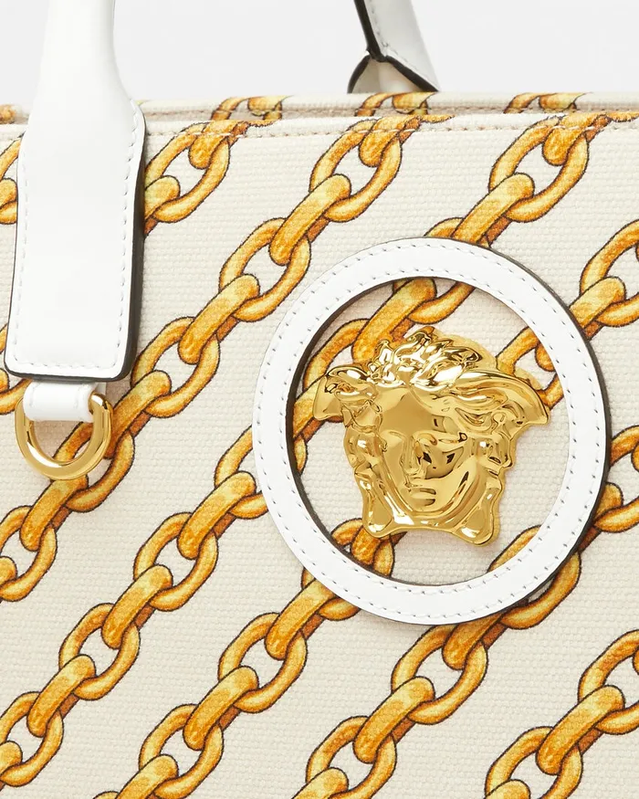 Totes Women Versace Chain Stripes La Medusa Large Tote Bag Print