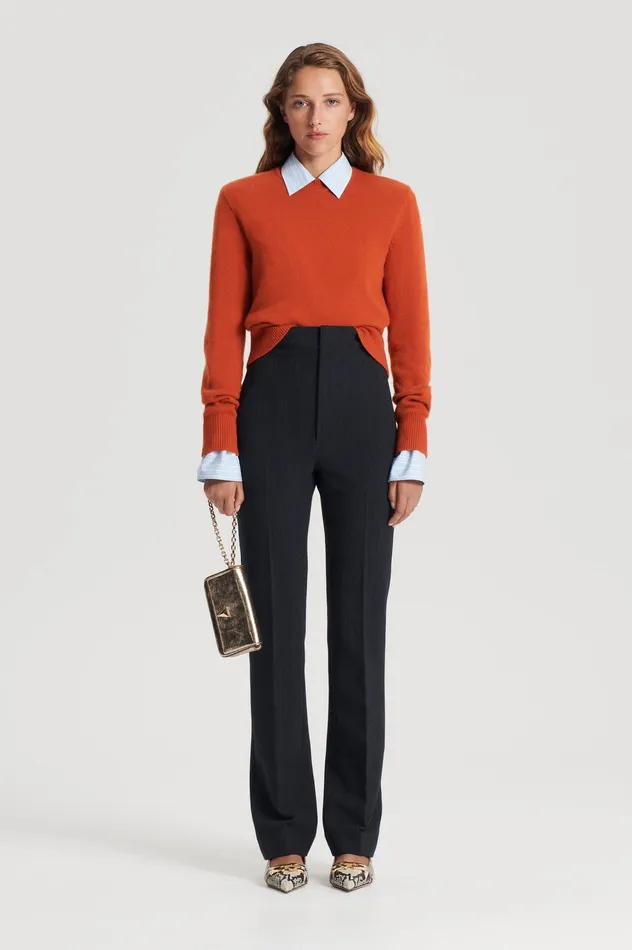 Trousers Scanlan Theodore Women TAILORED STRIPE TROUSER CHARCOAL