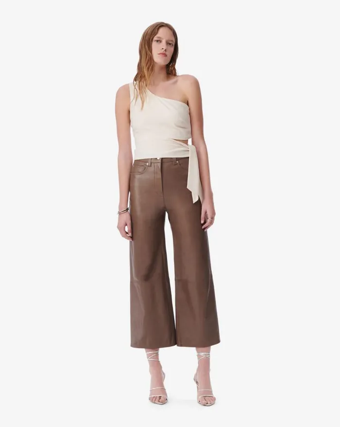 Trousers Women IRO BAKI WIDE LEATHER PANTS
