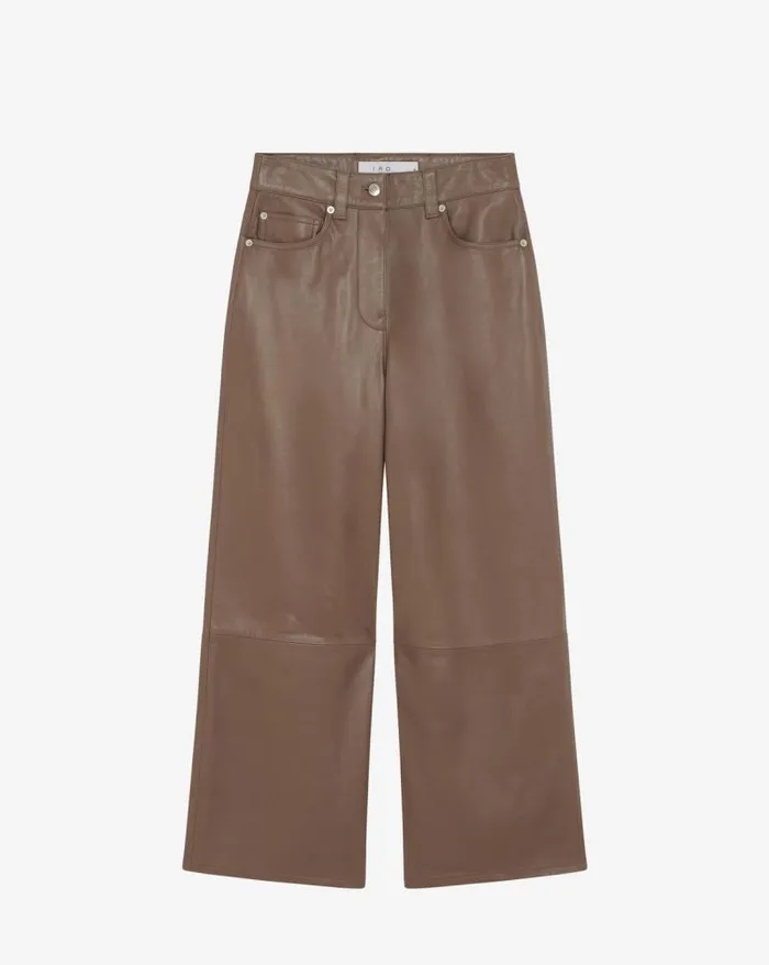 Trousers Women IRO BAKI WIDE LEATHER PANTS