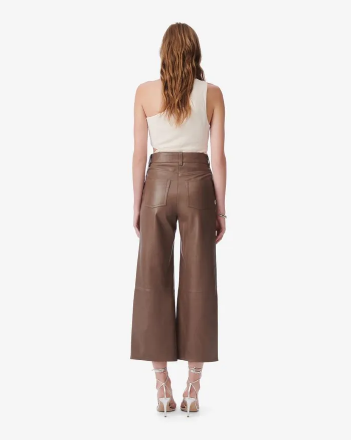 Trousers Women IRO BAKI WIDE LEATHER PANTS
