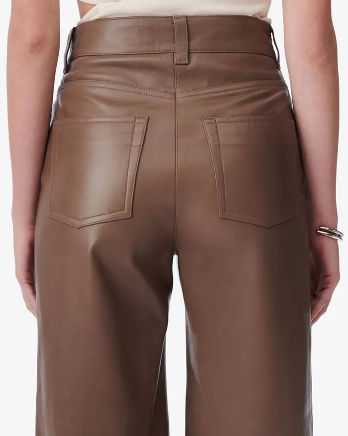 Trousers Women IRO BAKI WIDE LEATHER PANTS