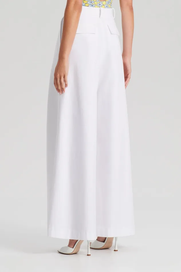 Trousers Women Scanlan Theodore PLEAT DRAPE LEG TROUSER OPTICALWHITE Trousers Women Scanlan Theodore PLEAT DRAPE LEG TROUSER OPTICALWHITE