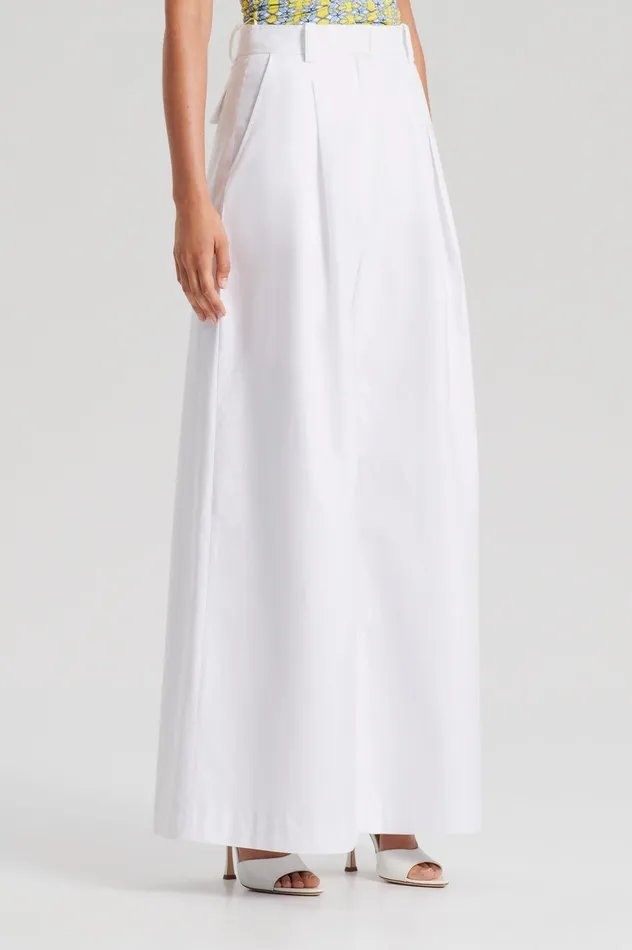 Trousers Women Scanlan Theodore PLEAT DRAPE LEG TROUSER OPTICALWHITE Trousers Women Scanlan Theodore PLEAT DRAPE LEG TROUSER OPTICALWHITE