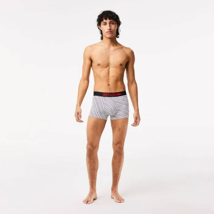 Underwear and Socks Men Lacoste Mens Lacoste X Netflix Branded Trunks White Black Au8 Underwear and Socks Men Lacoste Mens Lacoste X Netflix Branded Trunks White Black Au8
