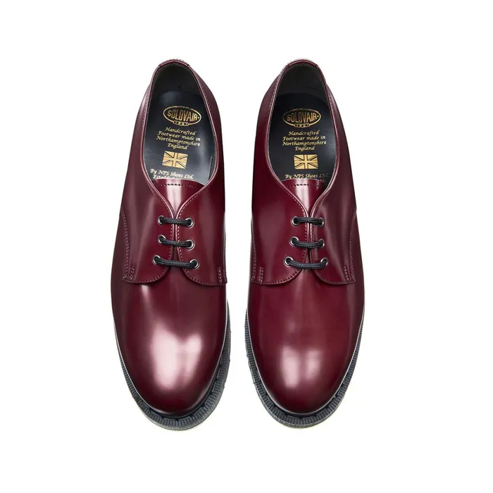 Vegan Solovair Gibson Shoes Merlot Vegan HiShine Gibson Shoe