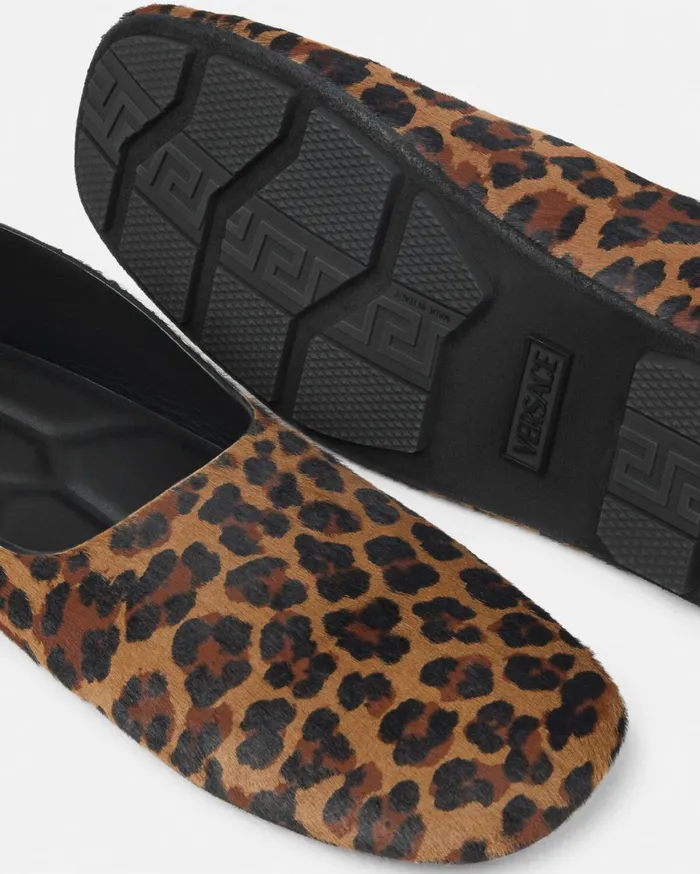 Villa Men Versace Leopard Villa Driver Shoes Animalier
