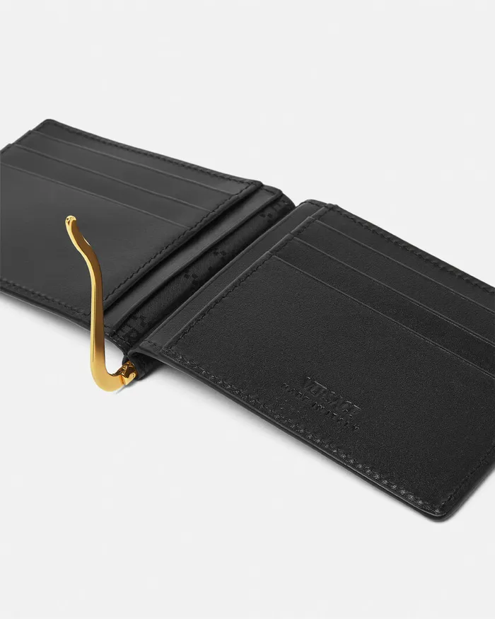 Wallets Men Versace Medusa Biggie Bifold Clip Wallet Blackgold