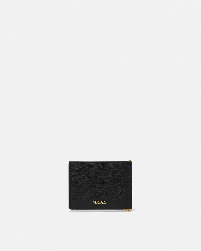 Wallets Men Versace Medusa Biggie Bifold Clip Wallet Blackgold