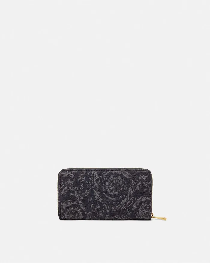 Wallets Women Versace Barocco Jacquard Long Wallet Blackprint
