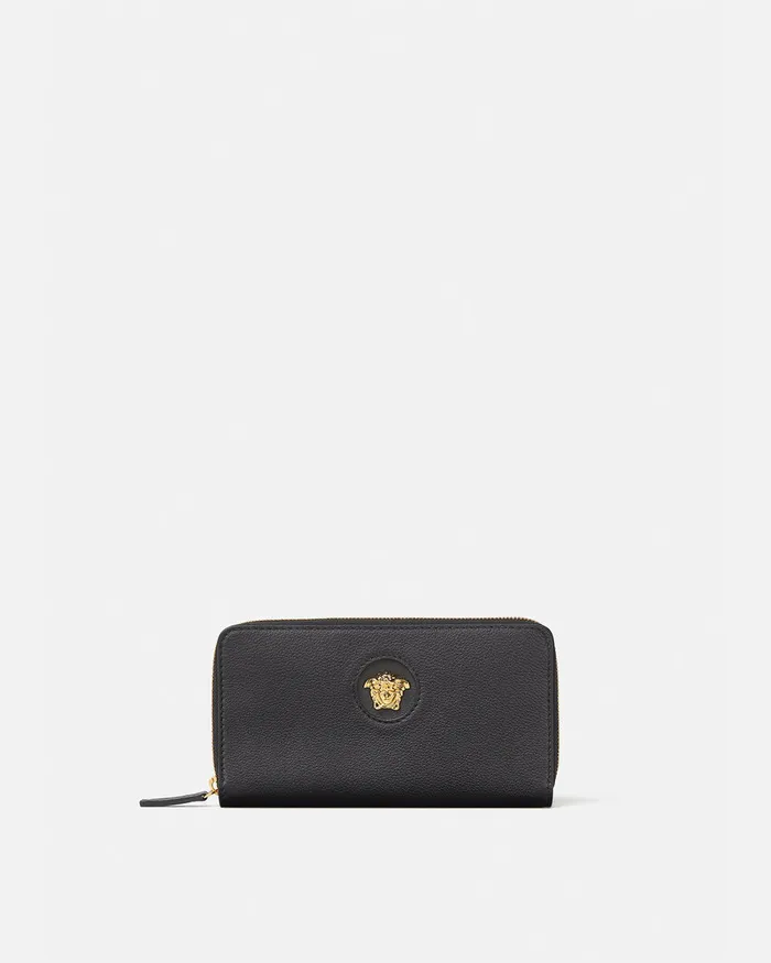 Wallets Women Versace La Medusa Long Wallet Black