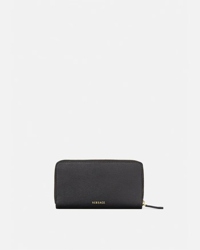 Wallets Women Versace La Medusa Long Wallet Black