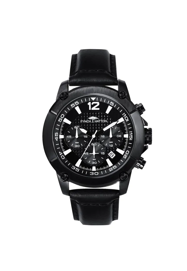 Watch Men FYNCHHATTON Stainless Steel Watch Black
