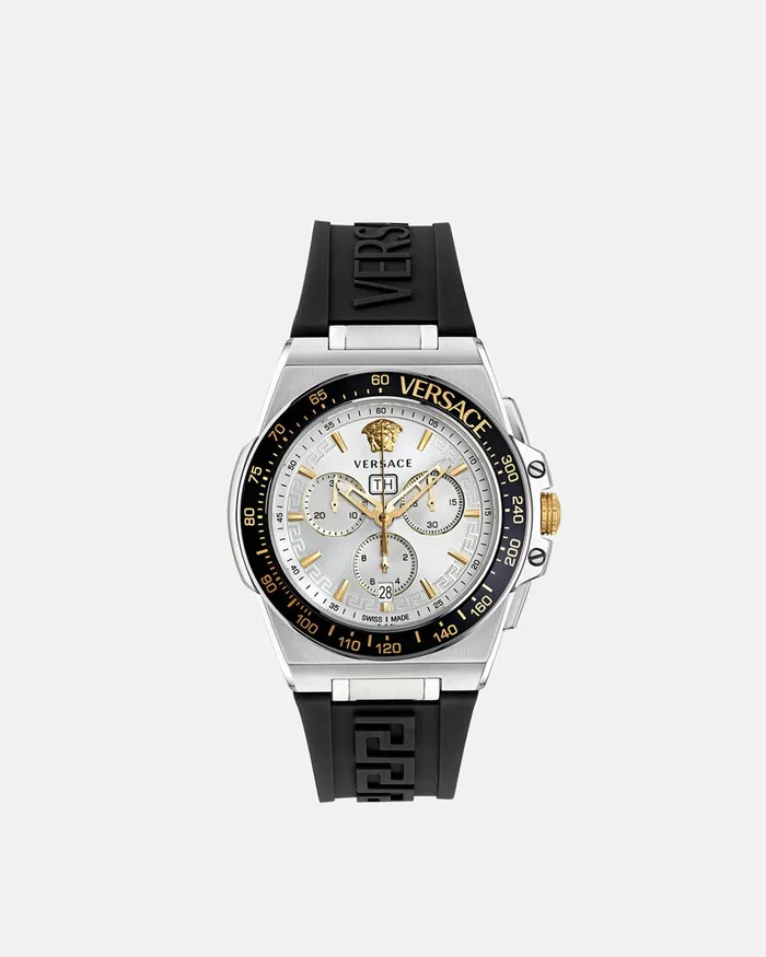 Watches Men Versace Greca Extreme Chrono Watch Blacksilver