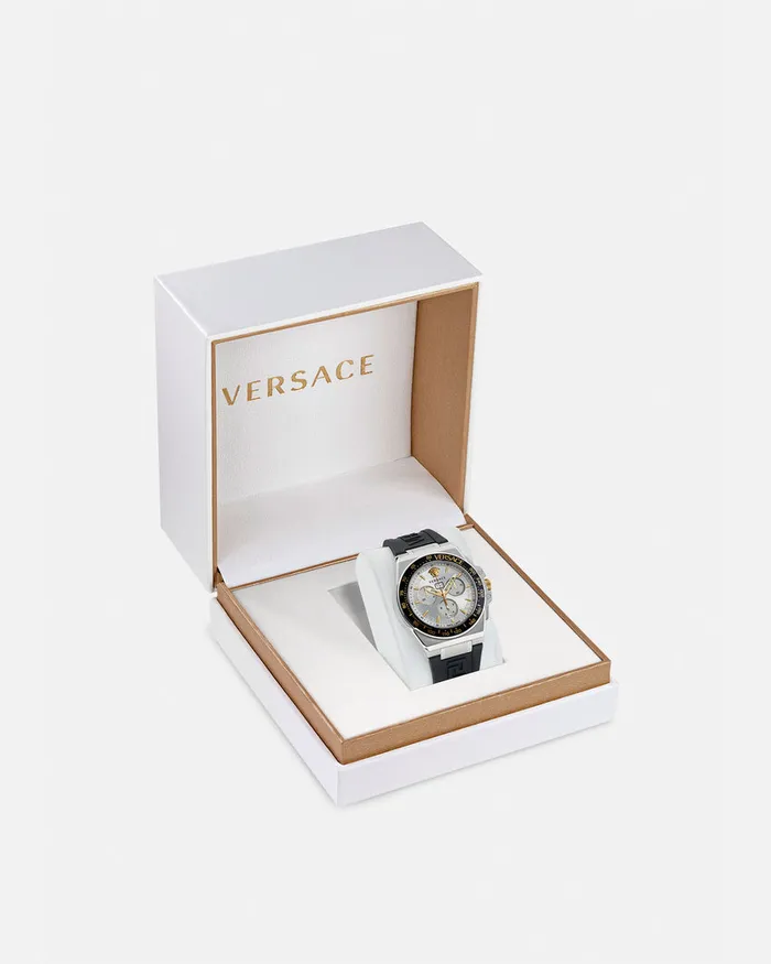 Watches Men Versace Greca Extreme Chrono Watch Blacksilver