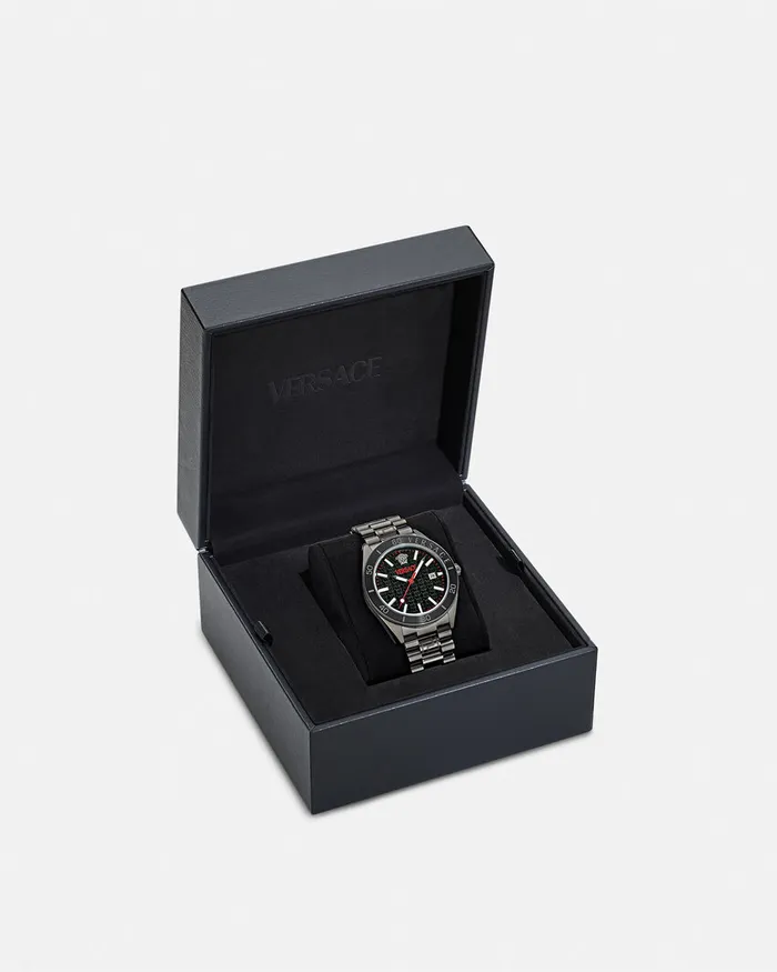 Watches Men Versace VDome Watch Black
