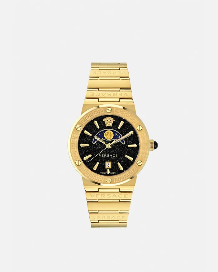 Watches Women Versace Greca Logo Moonphase Watch Pnul