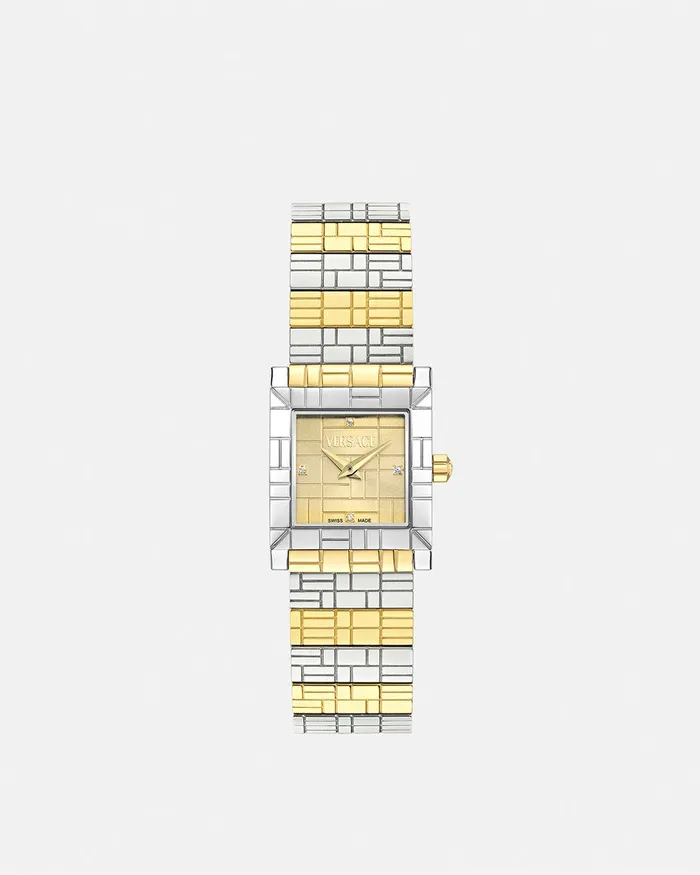Watches Women Versace Mosaic Diamond Watch Silvergold