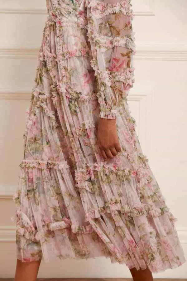 WeddingWomen Needle and Thread English Rose Diamond Ruffle Ballerina Dress Pink WeddingWomen Needle and Thread English Rose Diamond Ruffle Ballerina Dress Pink