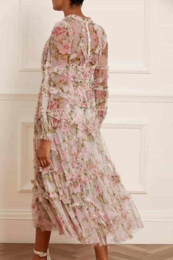 WeddingWomen Needle and Thread English Rose Diamond Ruffle Ballerina Dress Pink WeddingWomen Needle and Thread English Rose Diamond Ruffle Ballerina Dress Pink