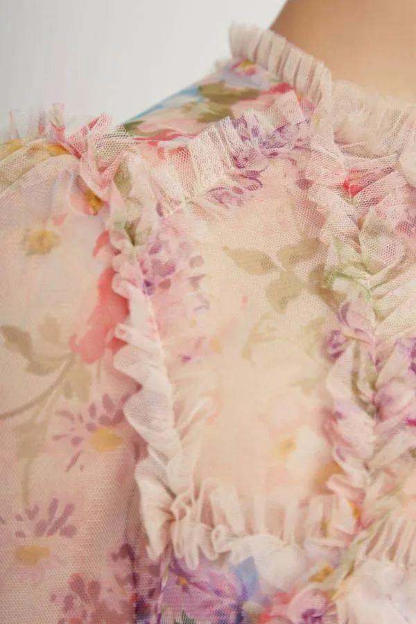 WeddingWomen Needle and Thread Floral Diamond Ruffle Ballerina Dress Multi