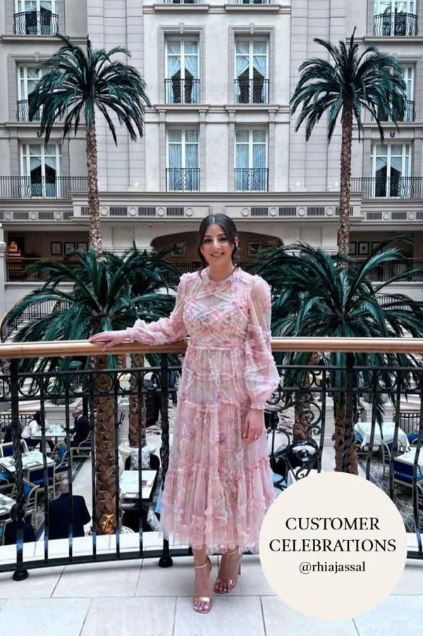 WeddingWomen Needle and Thread Floral Diamond Ruffle Ballerina Dress Multi