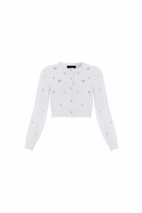 WeddingWomen Needle and Thread Scattered Floral Embellished Short Cardigan Champagne