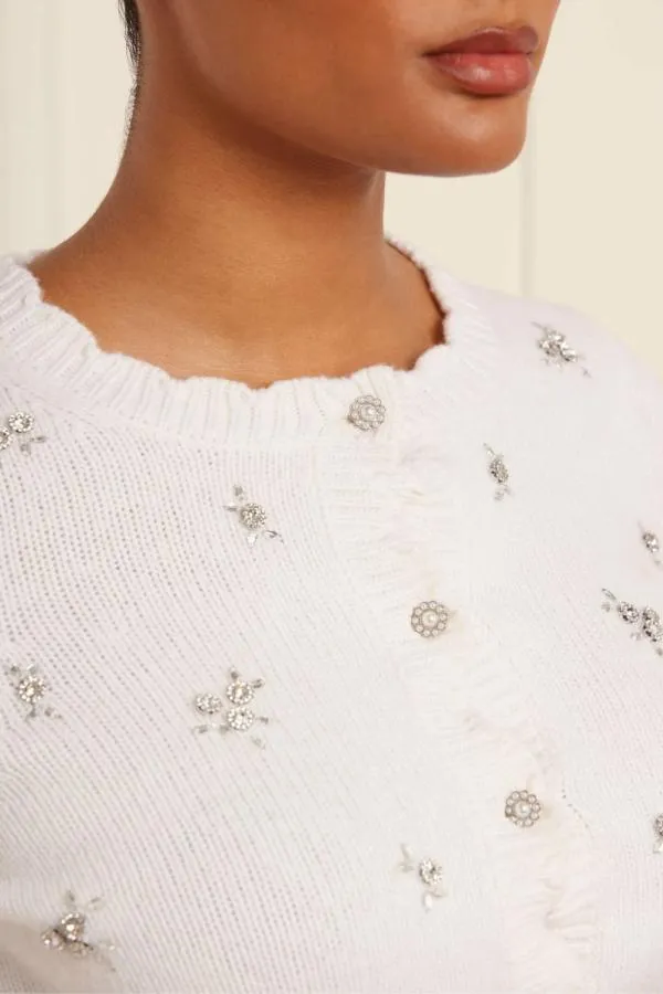 WeddingWomen Needle and Thread Scattered Floral Embellished Short Cardigan Champagne