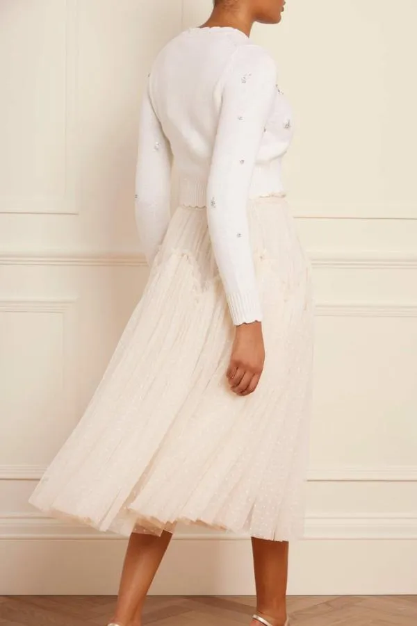 WeddingWomen Needle and Thread Scattered Floral Embellished Short Cardigan Champagne