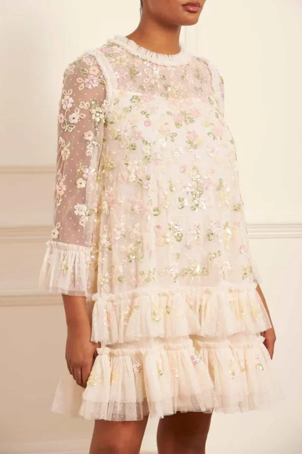 WeddingWomen Needle and Thread Sequin Bloom Gloss Mini Dress Champagne