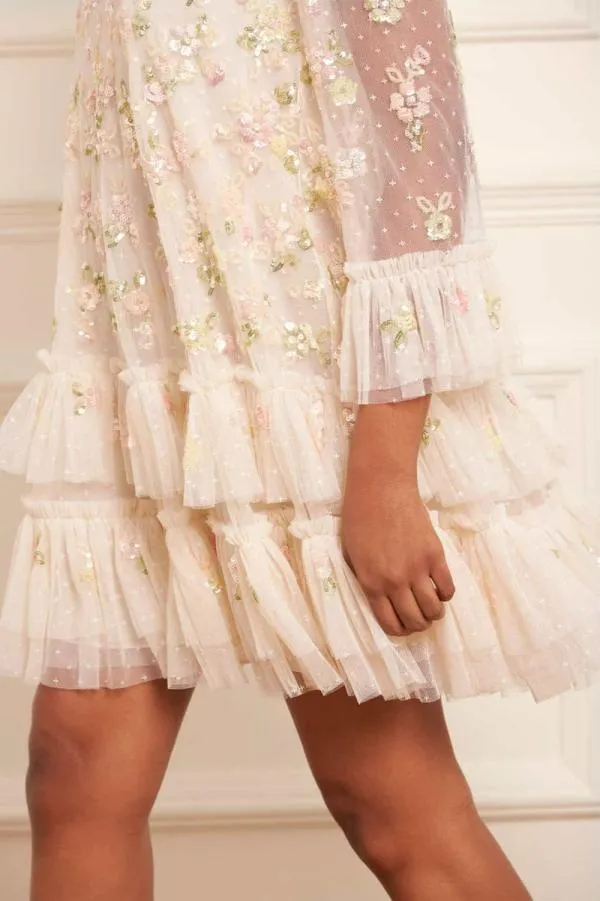WeddingWomen Needle and Thread Sequin Bloom Gloss Mini Dress Champagne