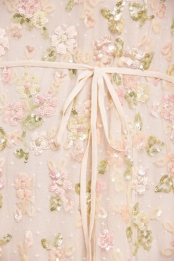 WeddingWomen Needle and Thread Sequin Bloom Gloss Mini Dress Champagne
