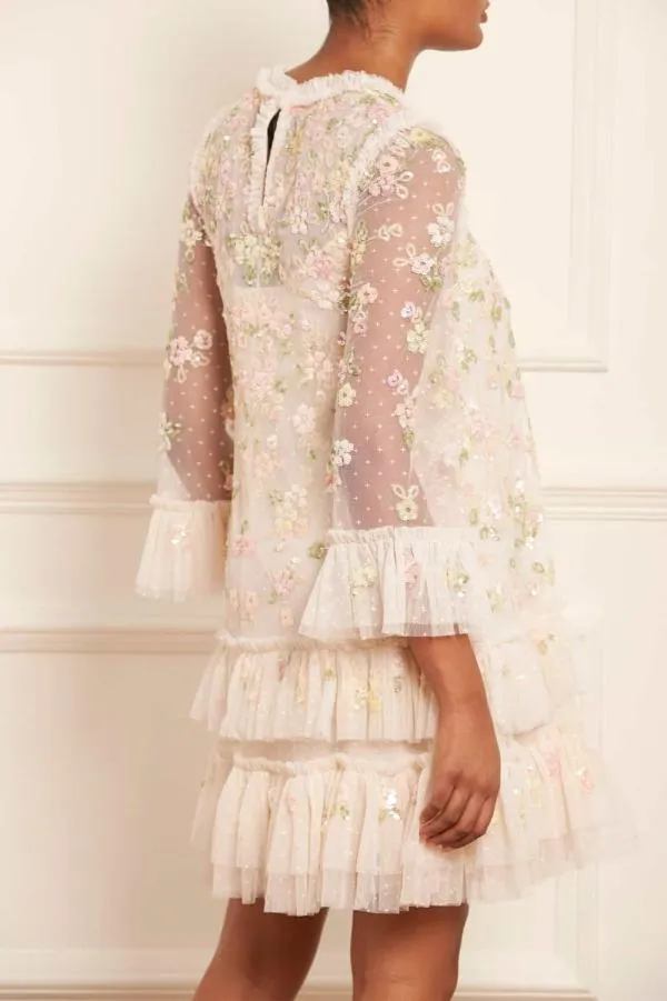 WeddingWomen Needle and Thread Sequin Bloom Gloss Mini Dress Champagne