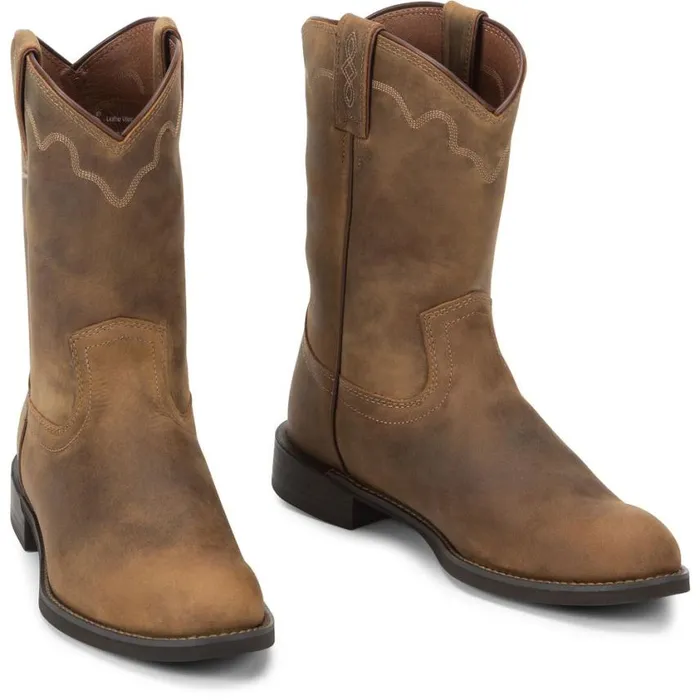 Western Men Justin Boots Jeb 10034 Roper Boot Tan Apache 040brown041