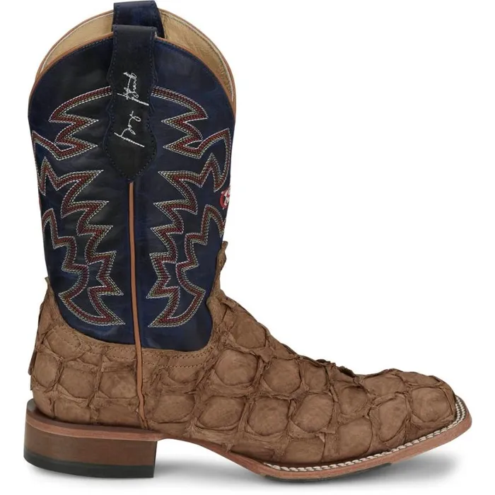 Western Men Justin Boots Ocean Front 11034 Pirarucu Tan