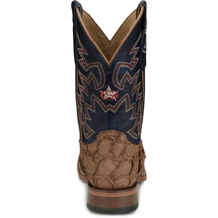 Western Men Justin Boots Ocean Front 11034 Pirarucu Tan