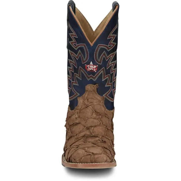 Western Men Justin Boots Ocean Front 11034 Pirarucu Tan
