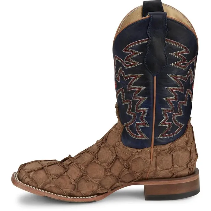 Western Men Justin Boots Ocean Front 11034 Pirarucu Tan