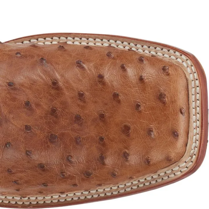 Western Men Justin Boots Truman 11034 Full Quill Ostrich Western Boot Cognac 040brown041