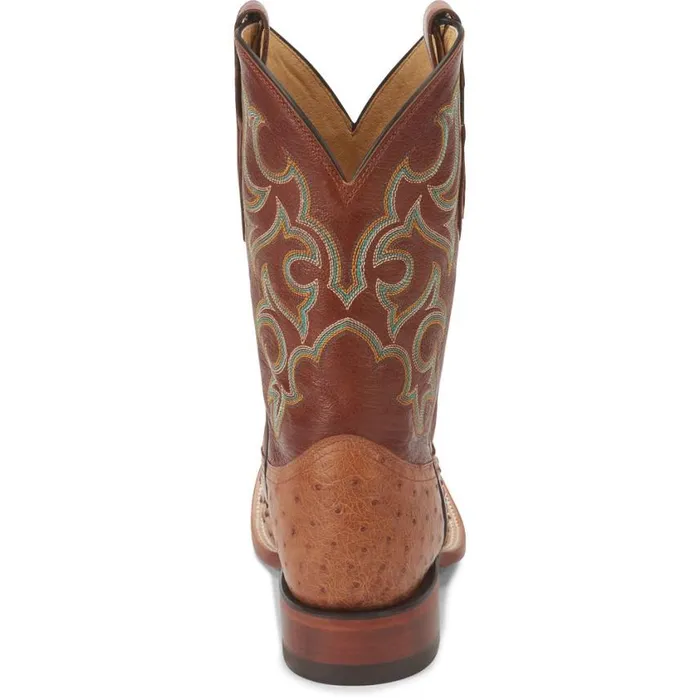 Western Men Justin Boots Truman 11034 Full Quill Ostrich Western Boot Cognac 040brown041