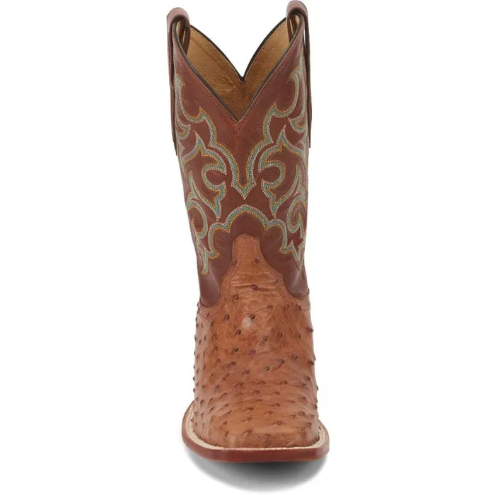 Western Men Justin Boots Truman 11034 Full Quill Ostrich Western Boot Cognac 040brown041