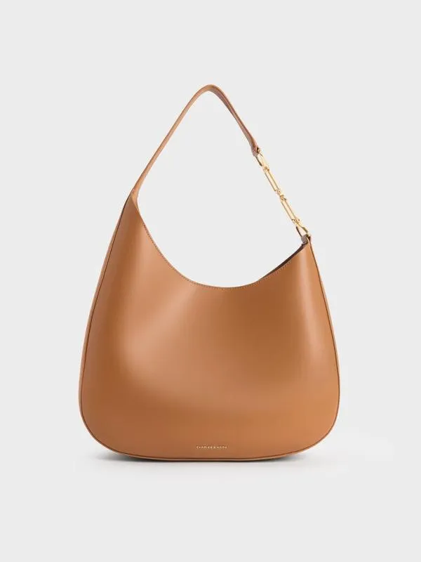 Women Agatha ChainAccent Slouchy Hobo Bag 8211 Brown CHARLES and KEITH Hobo Bags Women Agatha ChainAccent Slouchy Hobo Bag 8211 Brown CHARLES and KEITH Hobo Bags