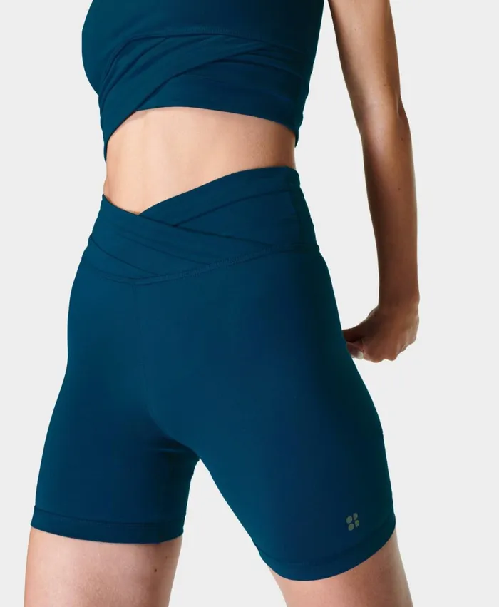 Women All Day Wrap Waist 6034 Shorts Blue Sweaty Betty Shorts Skirts