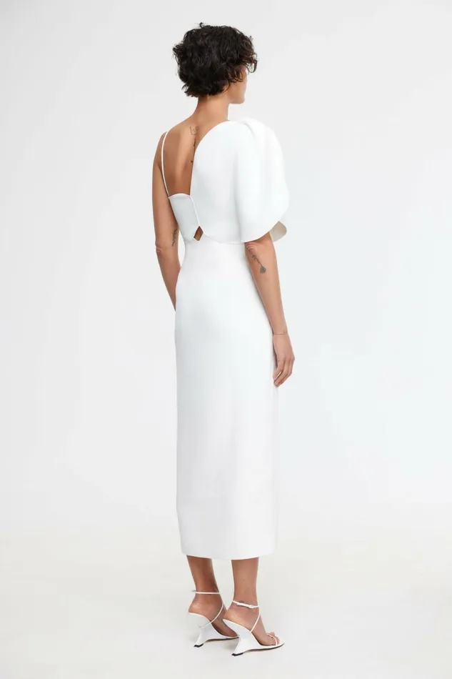 Women ALLISTER COLUMN MIDI DRESS Ivory Acler Sale
