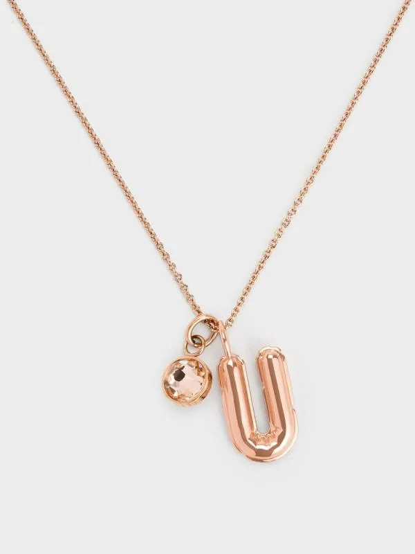 Women Alphabet 039U039 Charm 8211 Rose Gold CHARLES and KEITH Charms
