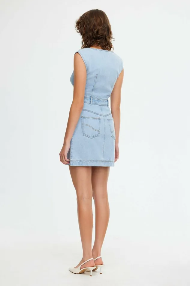 Women AMESBURY MINI DRESS Mid Wash Acler Denim Dresses