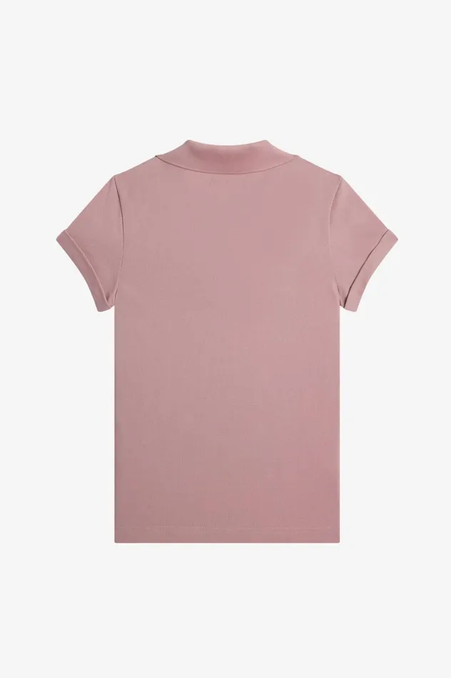 Women Amy Winehouse FoundationOpenCollar Piqu Shirt Dusty Rose Pink Fred Perry Polo Shirts