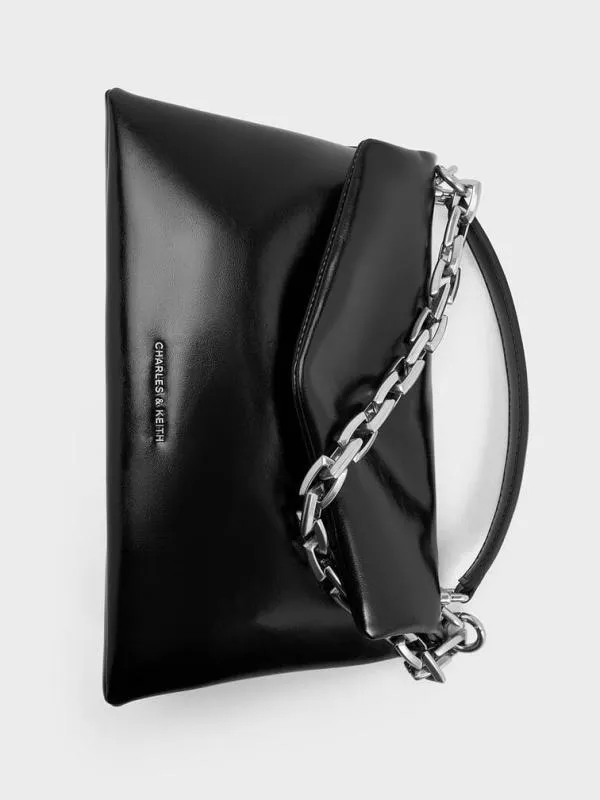 Women Andromeda ChunkyChain Top Handle Bag 8211 Noir CHARLES and KEITH Top Handle Bags